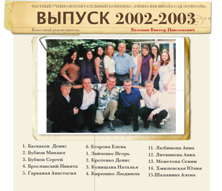 Выпуск 2002-2003 1